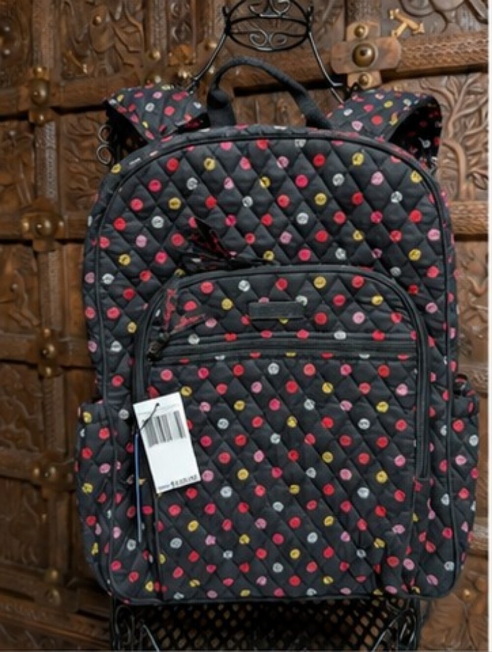 NWT Vera Bradley Campus Tech Backpack Havana Dots Retired Print